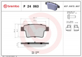 Sada brzdových destiček BREMBO P24063 - FORD, JAGUAR