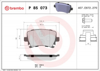 Sada brzdových destiček BREMBO P85073 - AUDI, SEAT, ŠKODA, VW