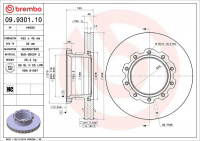 Brzdový kotouč BREMBO 09.9301.10 - MAN
