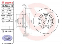 Brzdový kotouč BREMBO 08.C208.11
