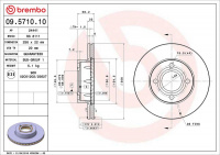 Brzdový kotouč BREMBO 09.5710.10 - AUDI