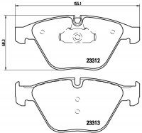 Sada brzdových destiček BREMBO P06054