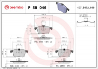 Sada brzdových destiček BREMBO P59046 - OPEL, SAAB