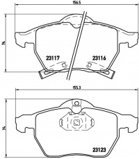 Sada brzdových destiček BREMBO P59048 - OPEL, SAAB
