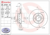 Brzdový kotouč BREMBO 09.5724.10 - AUDI