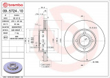 Brzdový kotouč BREMBO 09.5724.10 - AUDI