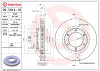 Brzdový kotouč BREMBO 09.5914.10 - TOYOTA Brzdový kotouč BREMBO 09.5914.10 - TOYOTA