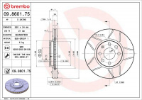 Brzdový kotouč BREMBO MAX 09.8601.75 - OPEL