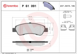 Sada brzdových destiček BREMBO P61091 - CITROËN, FIAT, PEUGEOT