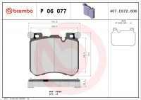 Sada brzdových destiček BREMBO P06077 - BMW, ROLLS-ROYCE Sada brzdových destiček BREMBO P06077 - BMW, ROLLS-ROYCE