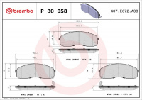 Sada brzdových destiček BREMBO P30058 - KIA Sada brzdových destiček BREMBO P30058 - KIA