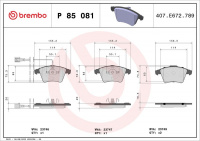 Sada brzdových destiček BREMBO P85081 - VW