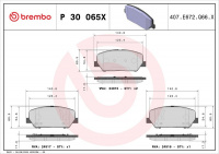 Sada brzdových destiček BREMBO P30065X - HYUNDAI, KIA