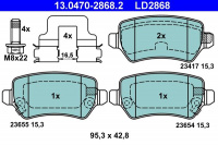 Sada brzdových destiček ATE Ceramic 13.0470-2868 (AT LD2868)