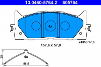 Sada brzdových destiček ATE 13.0460-5764 (AT 605764) Sada brzdových destiček ATE 13.0460-5764 (AT 605764)