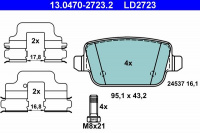 Sada brzdových destiček ATE Ceramic 13.0470-2723 (AT LD2723)