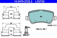 Sada brzdových destiček ATE Ceramic 13.0470-2722 (AT LD2722)