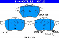 Sada brzdových destiček ATE 13.0460-7122 (AT 607122) - AUDI, SEAT, ŠKODA, VW