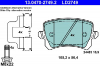 Sada brzdových destiček ATE Ceramic 13.0470-2749 (AT LD2749) Sada brzdových destiček ATE Ceramic 13.0470-2749 (AT LD2749)