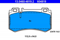 Sada brzdových destiček ATE 13.0460-4819 (AT 604819) - MERCEDES-BENZ Sada brzdových destiček ATE 13.0460-4819 (AT 604819) - MERCEDES-BENZ