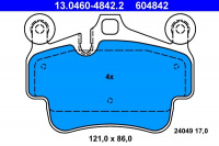 Sada brzdových destiček ATE 13.0460-4842 (AT 604842) - PORSCHE