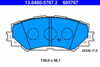 Sada brzdových destiček ATE 13.0460-5767 (AT 605767)