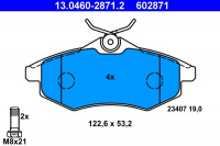 Sada brzdových destiček ATE 13.0460-2871 (AT 602871) - CITROËN Sada brzdových destiček ATE 13.0460-2871 (AT 602871) - CITROËN