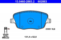 Sada brzdových destiček ATE 13.0460-2883 (AT 602883) - SEAT, ŠKODA, VW