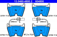 Sada brzdových destiček ATE 13.0460-4800 (AT 604800) - VW