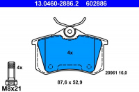 Sada brzdových destiček ATE 13.0460-2886 (AT 602886) - AUDI, SEAT, VW Sada brzdových destiček ATE 13.0460-2886 (AT 602886) - AUDI, SEAT, VW
