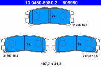 Sada brzdových destiček ATE 13.0460-5980 (AT 605980) - MITSUBISHI