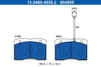 Sada brzdových destiček ATE 13.0460-4955 (AT 604955) - IVECO