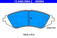 Sada brzdových destiček ATE 13.0460-5994 (AT 605994) - DAEWOO