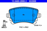 Sada brzdových destiček ATE 13.0460-2888 (AT 602888) - AUDI Sada brzdových destiček ATE 13.0460-2888 (AT 602888) - AUDI