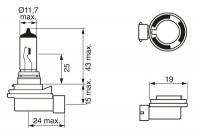 Autožárovka BOSCH (BO 1987302081) 12V 35W H8 PURE LIGHT
