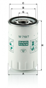Olejový filtr MANN W719/7 (MF W719/7) - JAGUAR