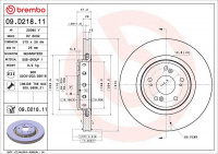 Brzdový kotouč BREMBO 09.D218.11 Brzdový kotouč BREMBO 09.D218.11