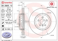 Brzdový kotouč BREMBO 09.D905.13 Brzdový kotouč BREMBO 09.D905.13