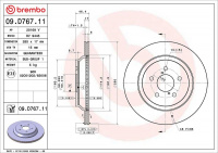 Brzdový kotouč BREMBO 09.D767.11 Brzdový kotouč BREMBO 09.D767.11