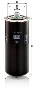 Hydraulický filtr MANN WD962/9 (MF WD962/9) Hydraulický filtr MANN WD962/9 (MF WD962/9)