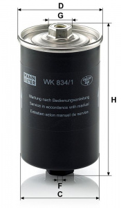 Palivový filtr MANN WK834/1 (MF WK834/1) - AUDI, VW