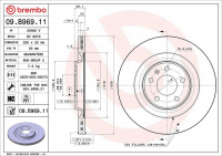 Brzdový kotouč BREMBO 09.B969.11 - AUDI, PORSCHE