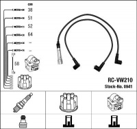 Sada kabelů pro zapalování NGK RC-VW210 - AUDI, SEAT, VW Sada kabelů pro zapalování NGK RC-VW210 - AUDI, SEAT, VW