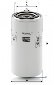 Filtr chladiva MANN MF WA940/7 Filtr chladiva MANN MF WA940/7