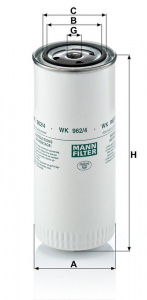Palivový filtr MANN WK962/4 (MF WK962/4) - DAF, FIAT