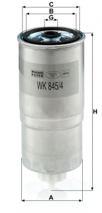 Palivový filtr MANN WK845/4 (MF WK845/4) - BMW