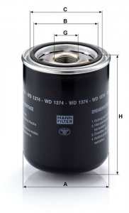 Olejový filtr MANN WD1374 (MF WD1374) Olejový filtr MANN WD1374 (MF WD1374)