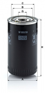 Olejový filtr MANN W950/39 (MF W950/39) - AVIA, DAF