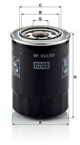 Olejový filtr MANN WP928/83 (MF WP928/83) - HYUNDAI