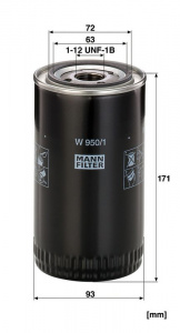 Olejový filtr MANN W950/1 (MF W950/1) Olejový filtr MANN W950/1 (MF W950/1)